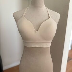 Cream Seamless Halter Bra
